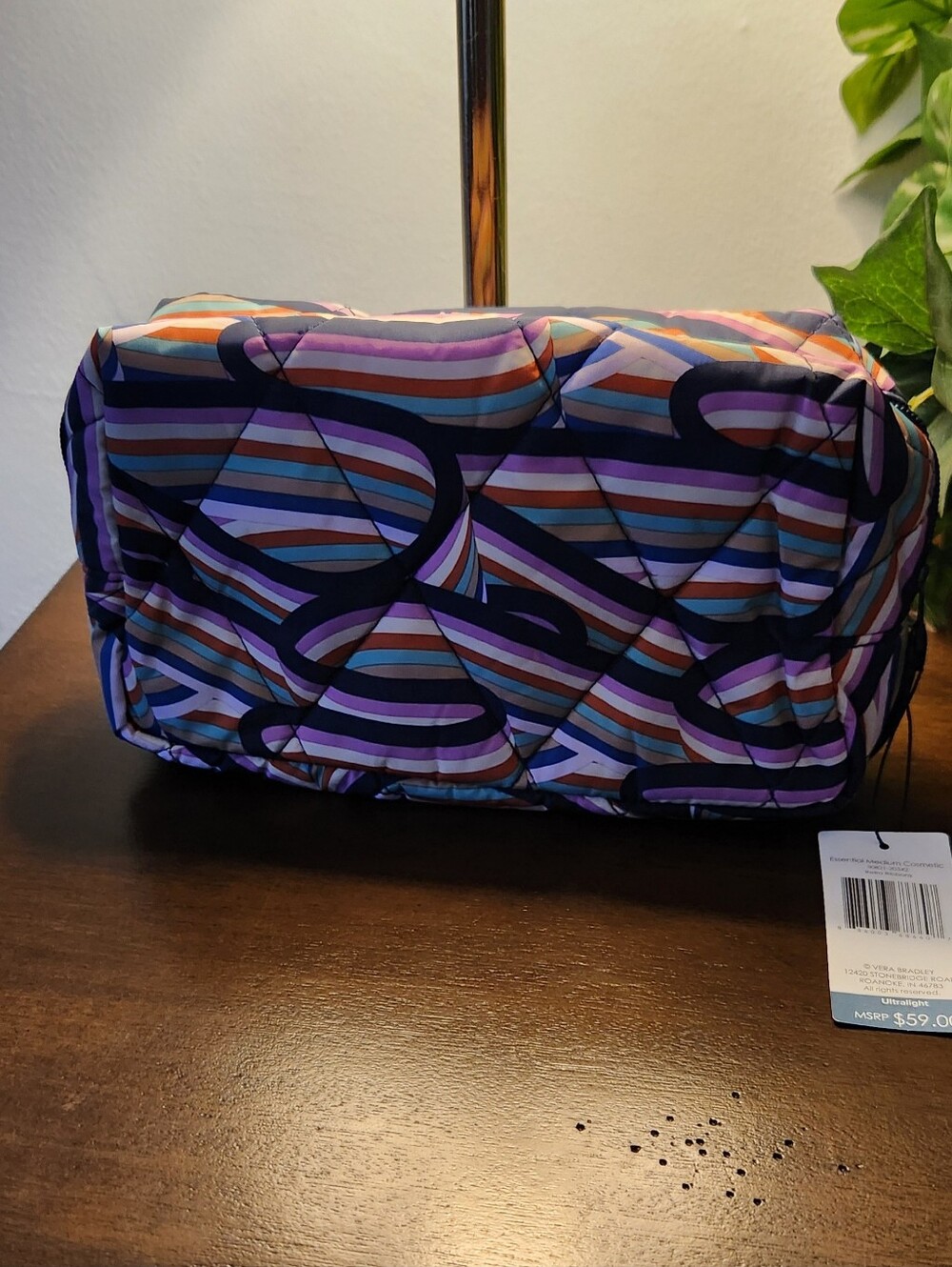 Vera Bradley Quilted Striped Cosmetic Pouch